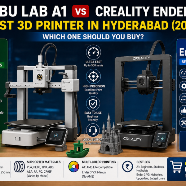 Bambu Lab A1 vs Creality Ender 3 V3 – Best 3D Printer in Hyderabad (2026)