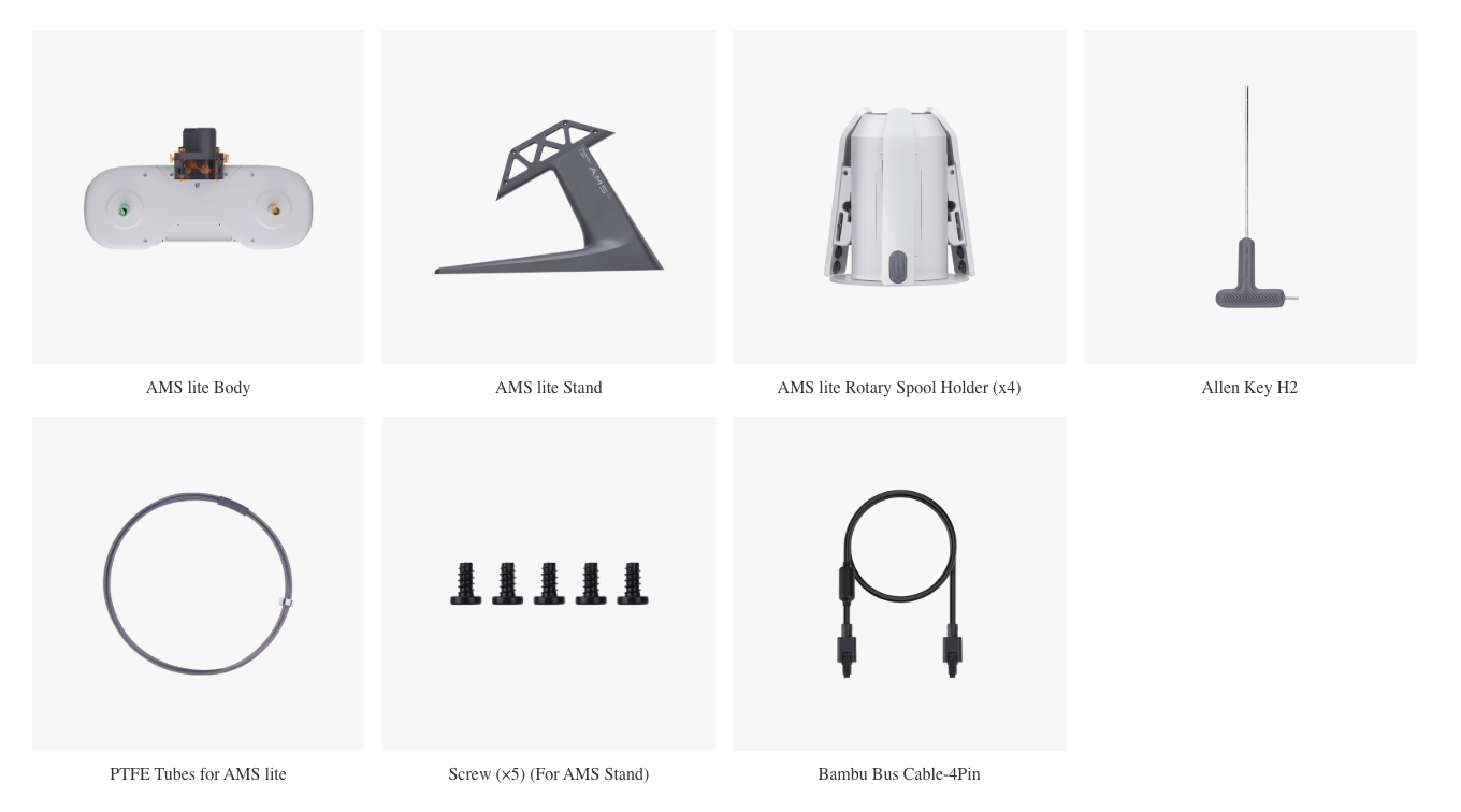 Bambu Lab AMS Lite Automatic Material System for Multi-Color 3D Printing 5 What's in the box
