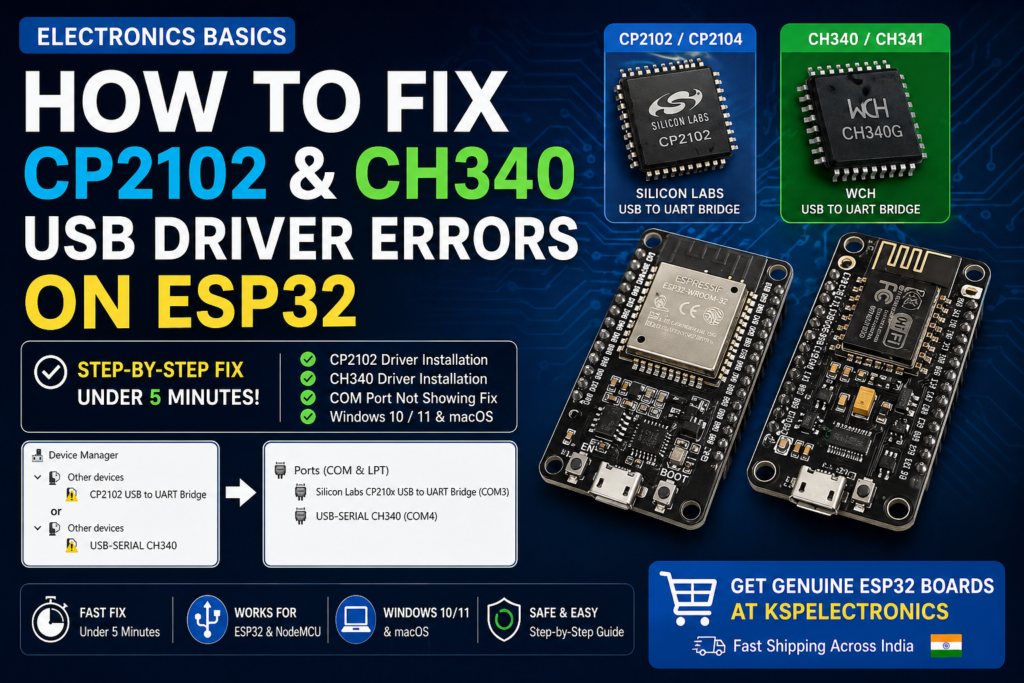 How to Fix CP2102 & CH340 USB Driver Errors on ESP32