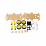 4WD Smart Car Chassis Kit – Longer Version assembly with wheels and encoder discs