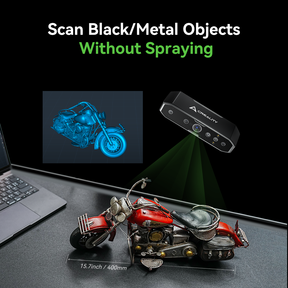 CR-Scan Otter 3D Scanner 7 CR-Scan Otter 3D Scanner scanning black and metal objects