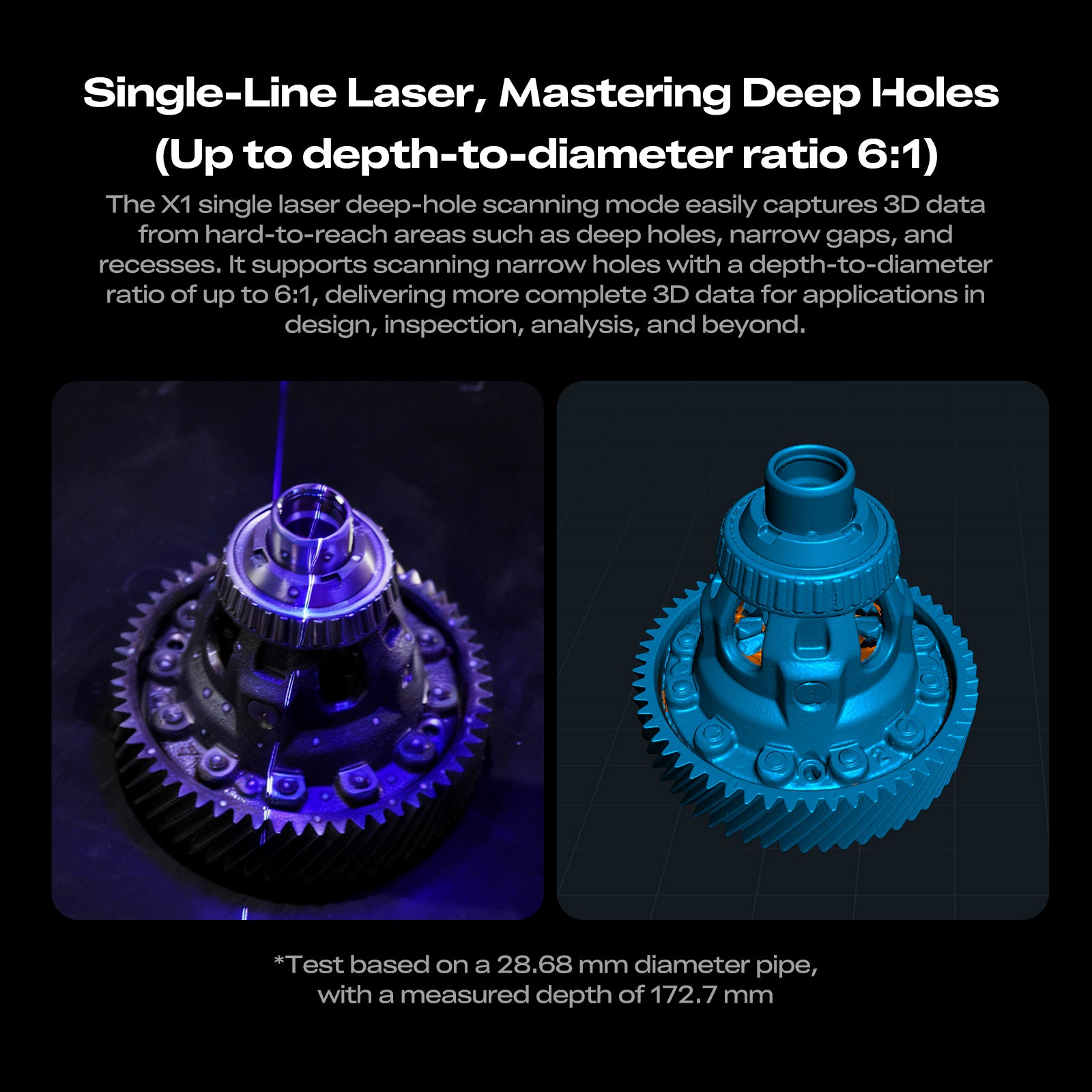 Creality Sermoon X1 3D Scanner 5 Creality Sermoon X1 3D Scanner single-line laser mastering deep holes up to 6:1 depth-to-diameter ratio