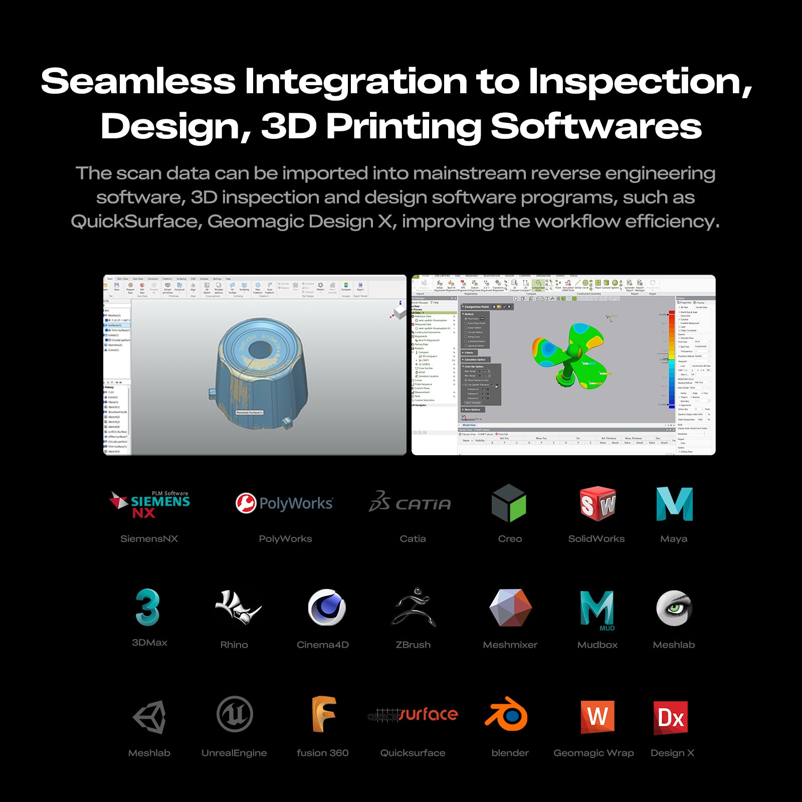 Creality Sermoon X1 3D Scanner 16 Creality Sermoon X1 3D Scanner seamless integration with inspection, design and 3D printing software