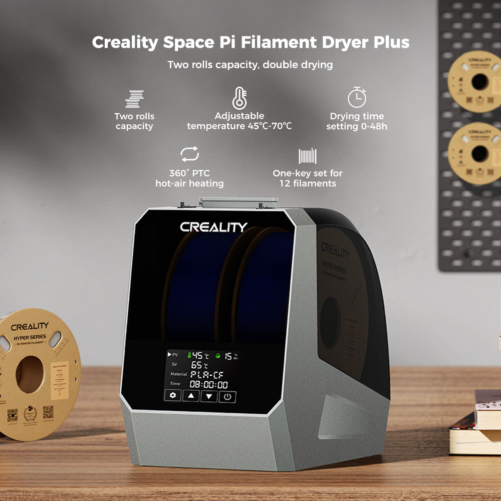Creality Space Pi Filament Dryer Plus 1 Creality Space Pi Filament Dryer Plus intro – two roll capacity, double drying