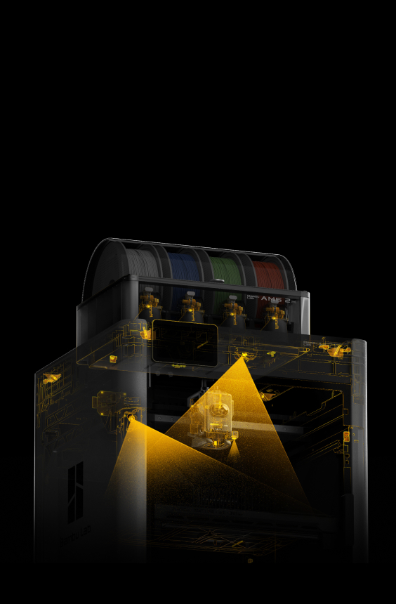 Bambu Lab H2D Combo 2 40W 3D Printer | High-Speed + AMS 2 Pro + 40W Laser 3 AI camera monitoring