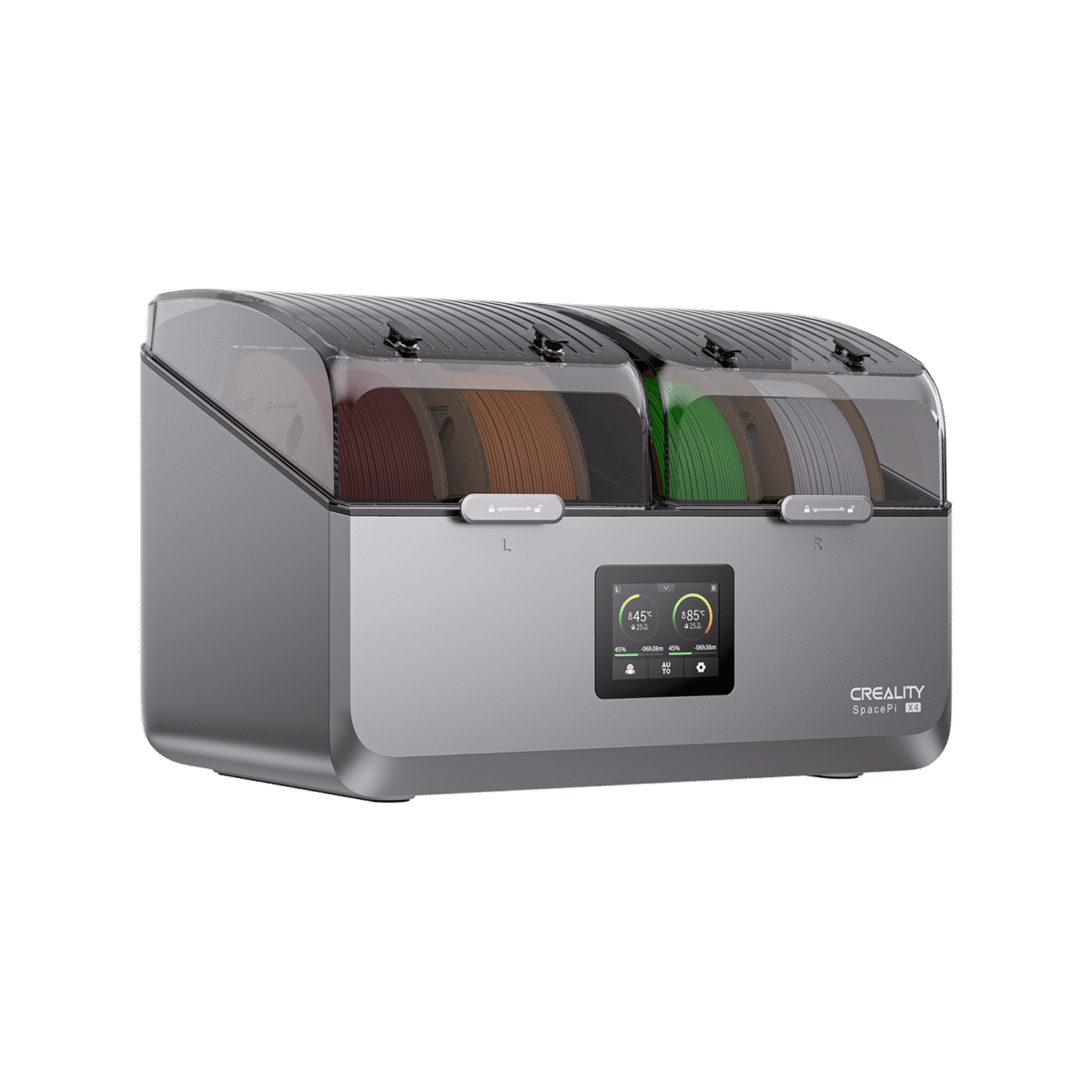 Creality SpacePi X4 Filament Dryer - angled view