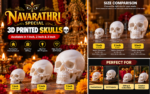 3D printed skull miniature for festival decoration