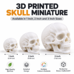 3D Printed Skull Miniature – 1 Inch, 2 Inch & 3 Inch - Image 6